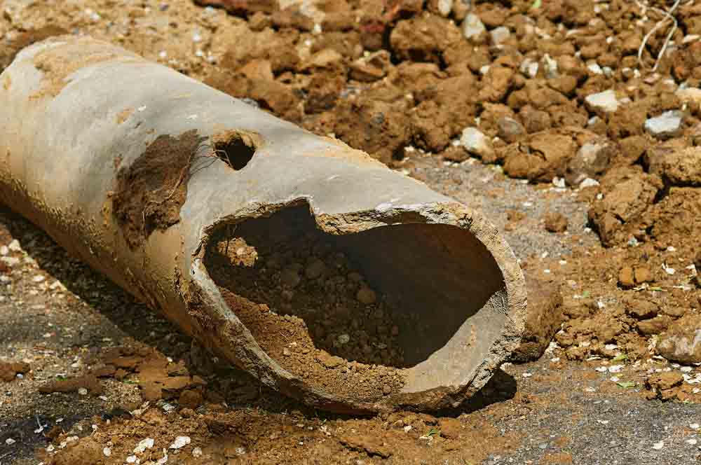 Damaged sewer line