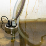 water pump that is pumping water due to sewer back up