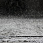 Rain drops hitting the ground